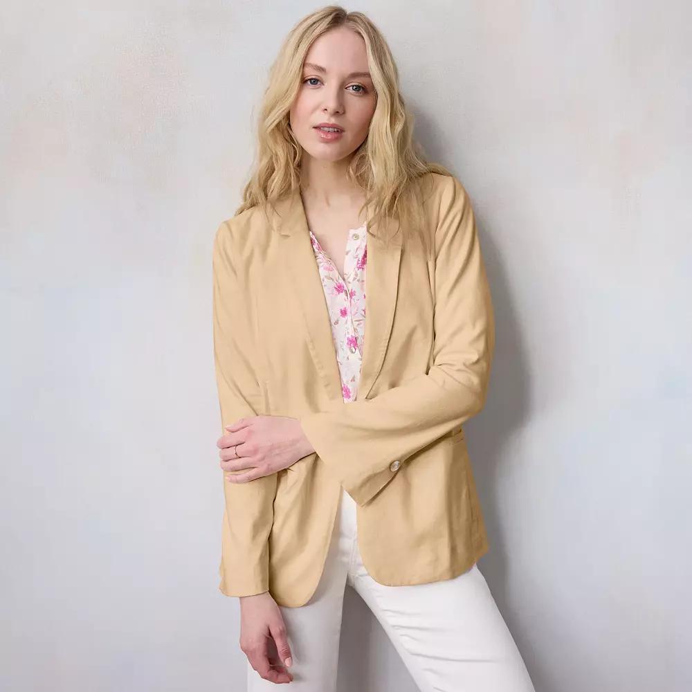 Women's LC Lauren Conrad Notch Collar 1-Button Blazer Jacket,  Product Image