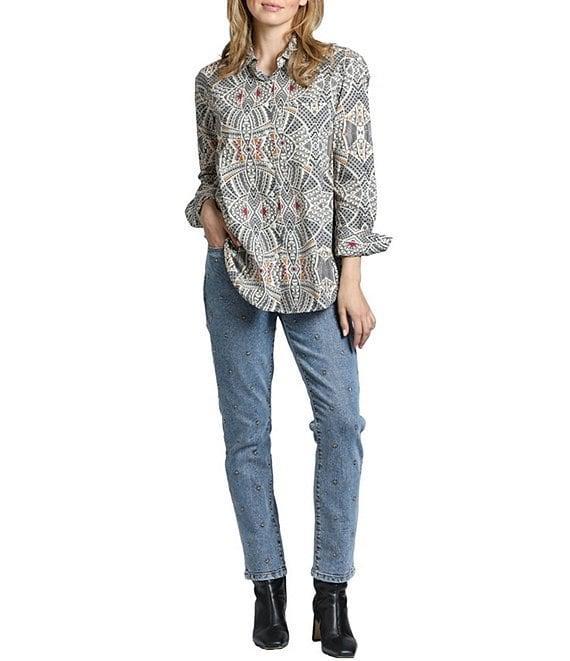 APNY Boyfriend Collared Long Sleeve Button Up Top Product Image