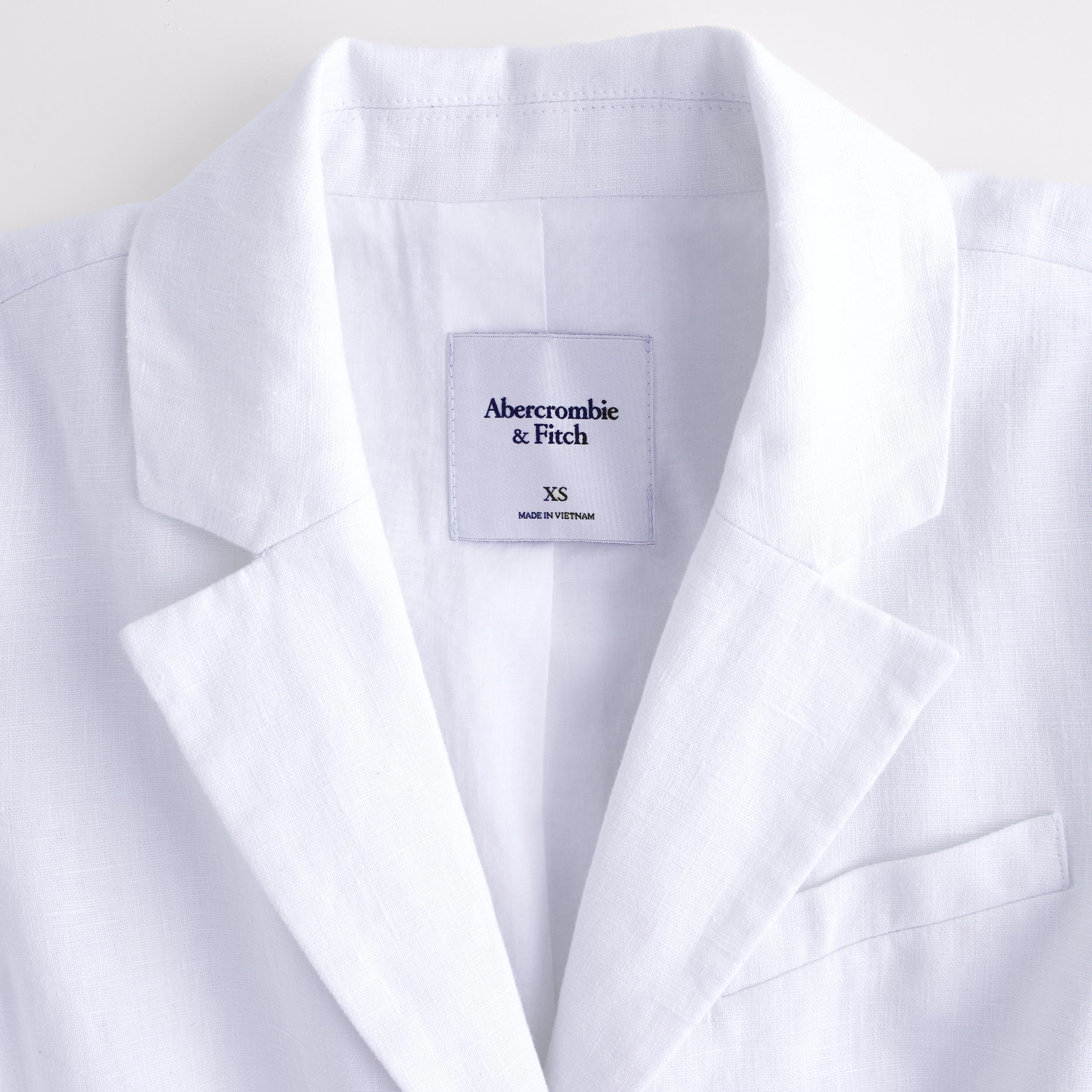 Short-Sleeve Premium Linen Blazer Product Image