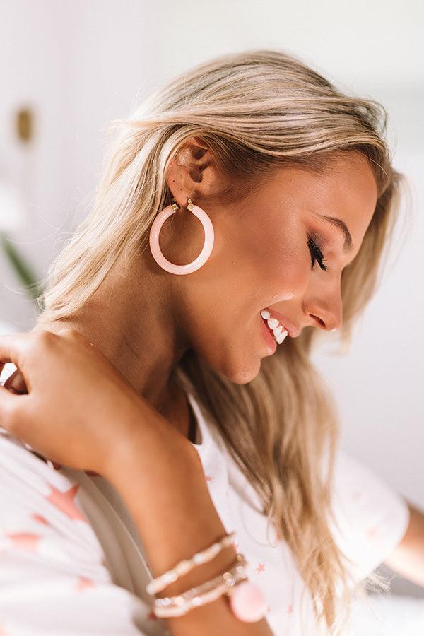 Waves Of Joy Hoop Earrings In Blooming Dahlia Product Image