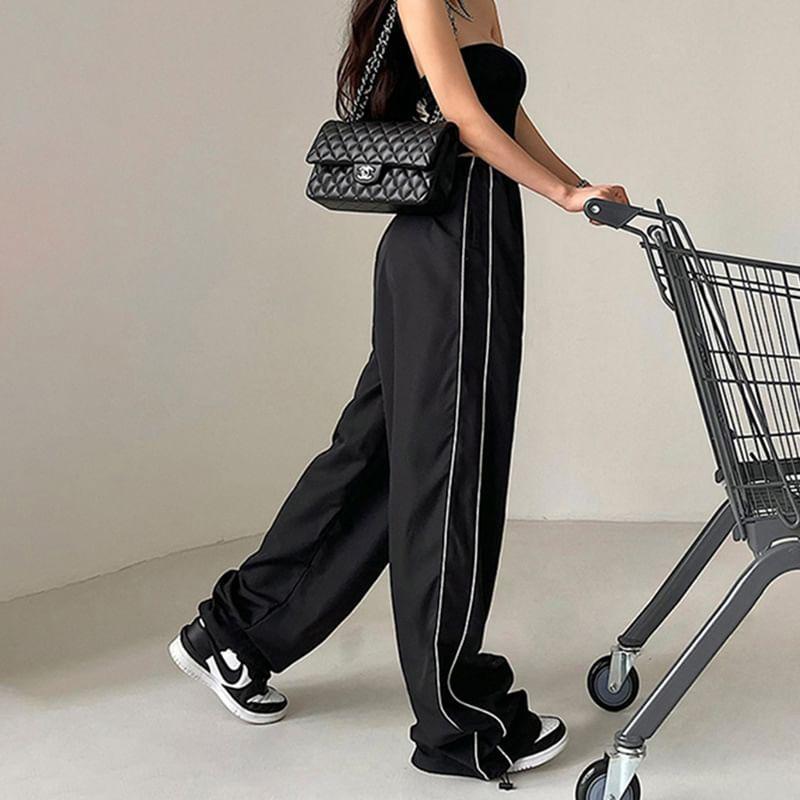 Low Waist Loose-Fit Wide-Leg Sweatpants Product Image