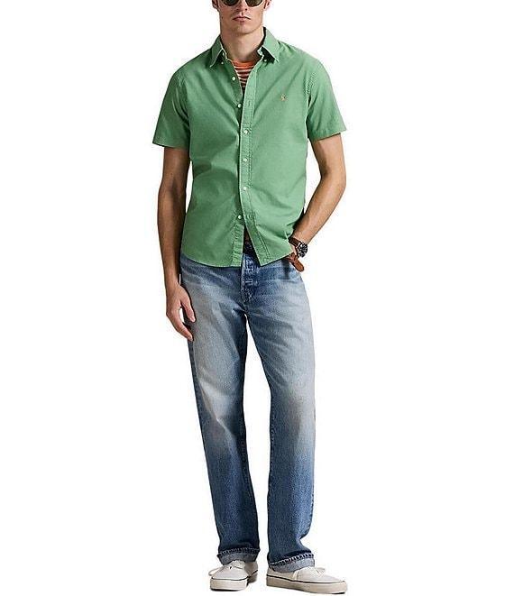 Polo Ralph Lauren Solid Garment-Dye Oxford Short Sleeve Woven Shirt Product Image