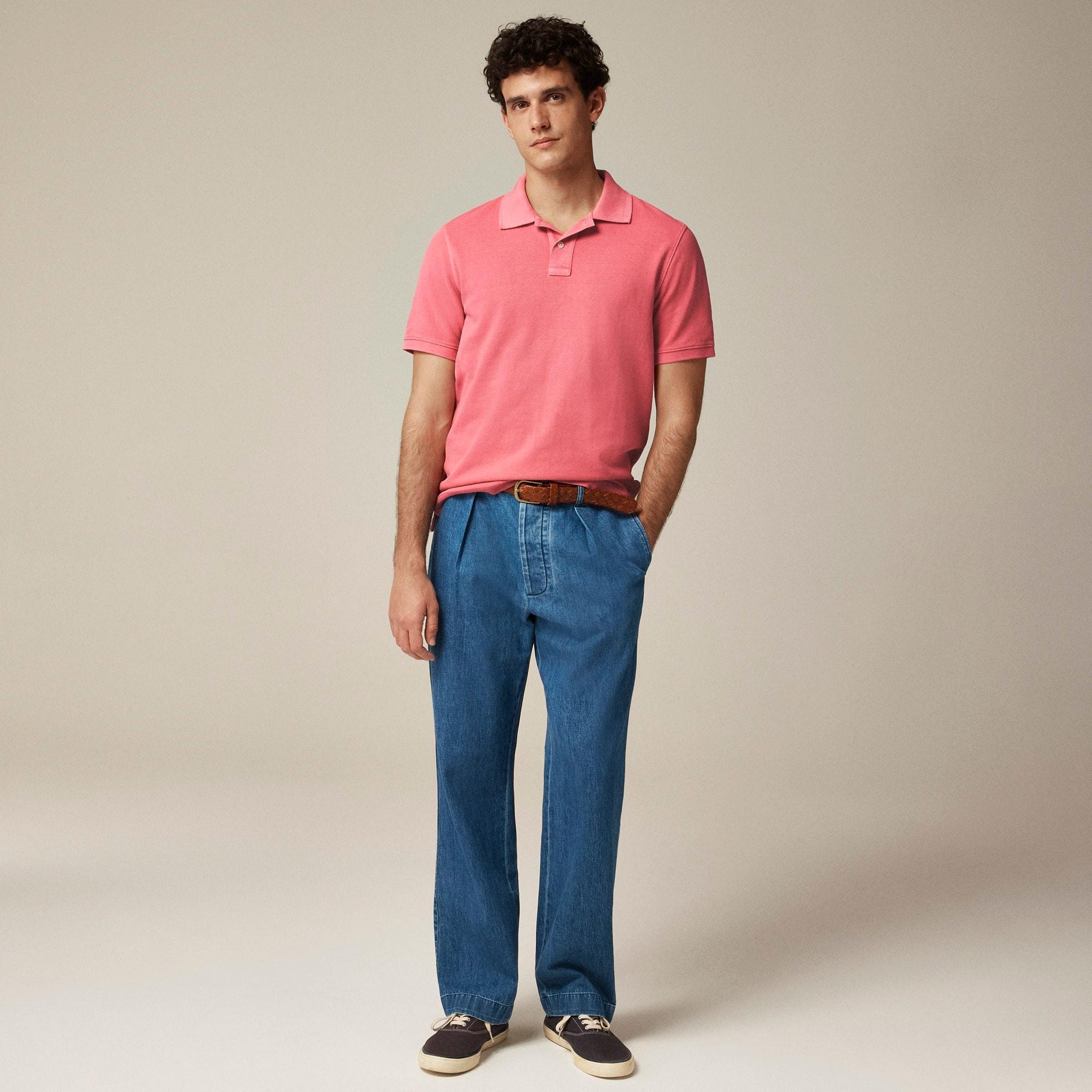 Washed piqué polo shirt Product Image