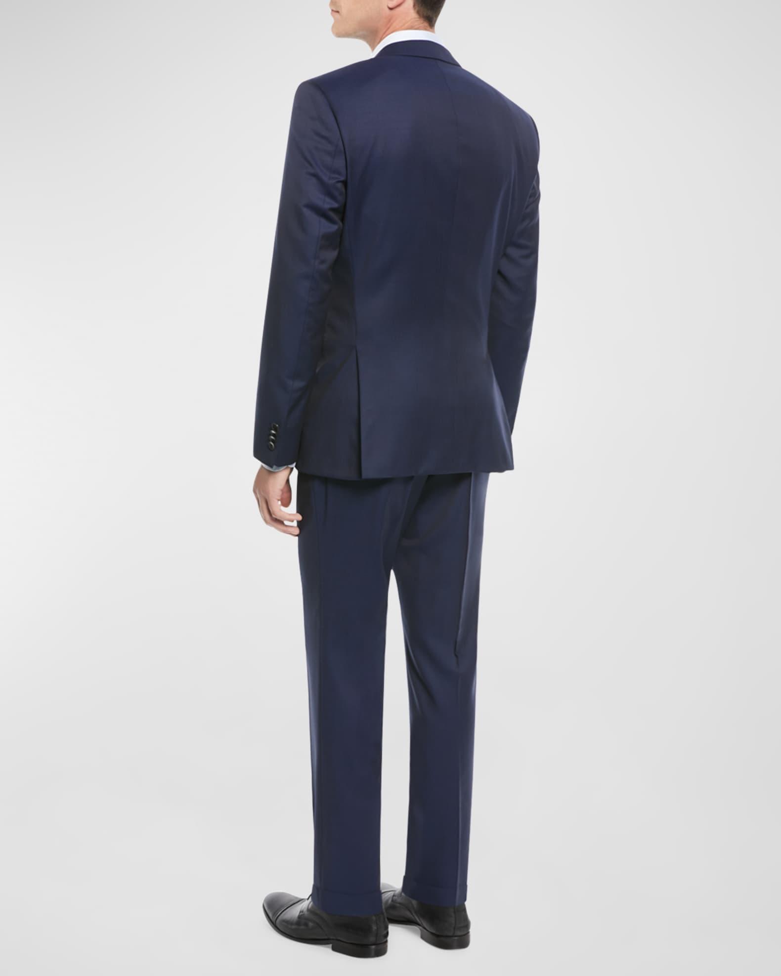 Men's Wool Basic Two-Piece Slim Fit Suit, Blue Product Image