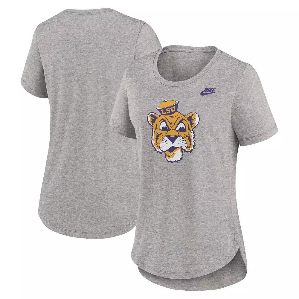 Women's Nike Heather Gray LSU Tigers Legacy Tri-Blend T-Shirt, Size: XXL, Grey Product Image