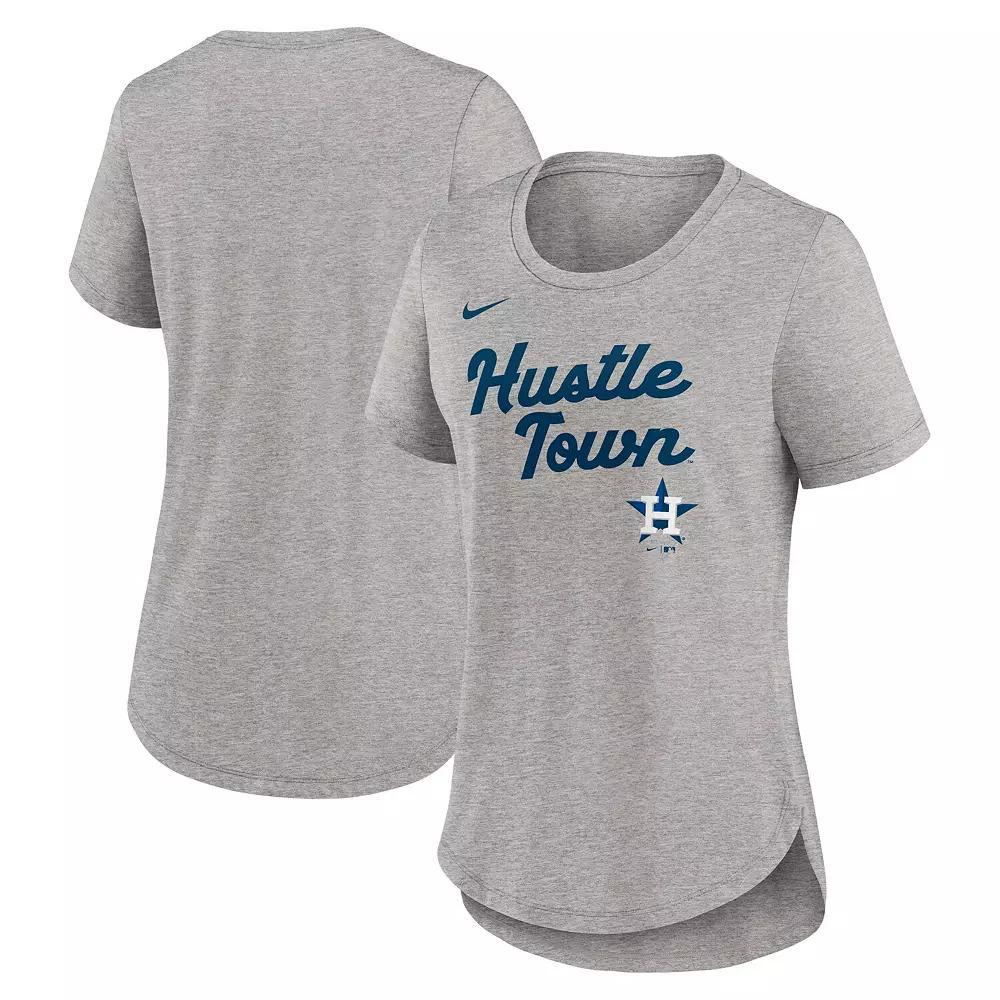 Women's Nike Heather Gray Houston Astros Script Tri-Blend T-Shirt, Size: Small, Grey Product Image
