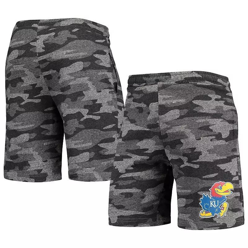 Men&#x27;s Concepts Sport Charcoal/Gray Kansas Jayhawks Camo Backup Terry Jam Lounge Shorts, Size: Medium Product Image