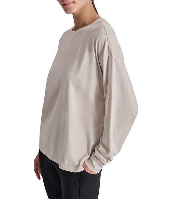 DKNY by Donna Karan Drop Shoulder Crew Neck Long Sleeve Pullover Product Image