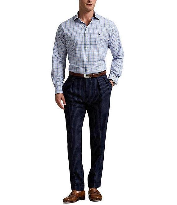 Polo Ralph Lauren Classic Fit Micro Plaid Stretch Poplin Long Sleeve Woven Shirt Product Image