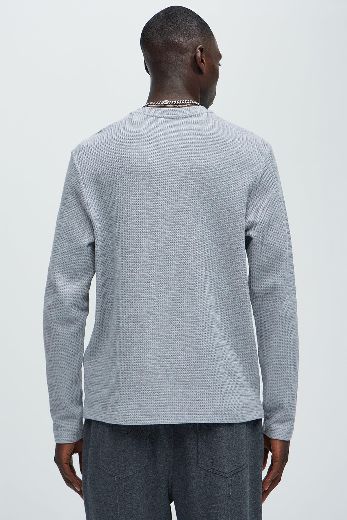 Wesley Long Sleeve Henley - Heather Grey Product Image