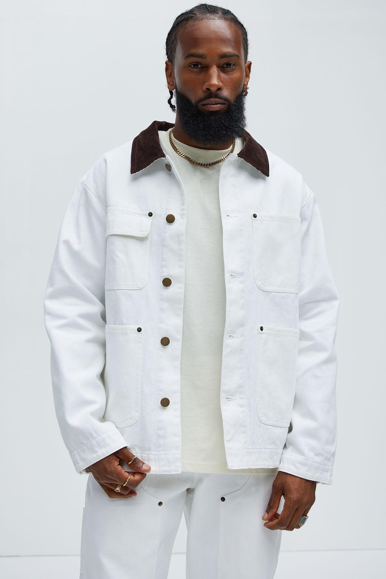 Alexander Utility Canvas Chore Jacket - White Product Image