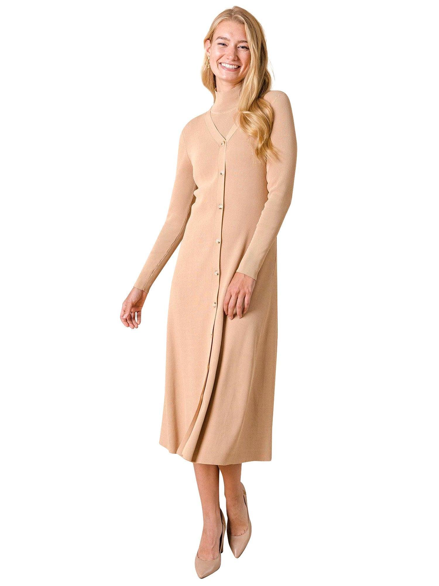 Apparalel Ribbed Cardigan Dress Product Image