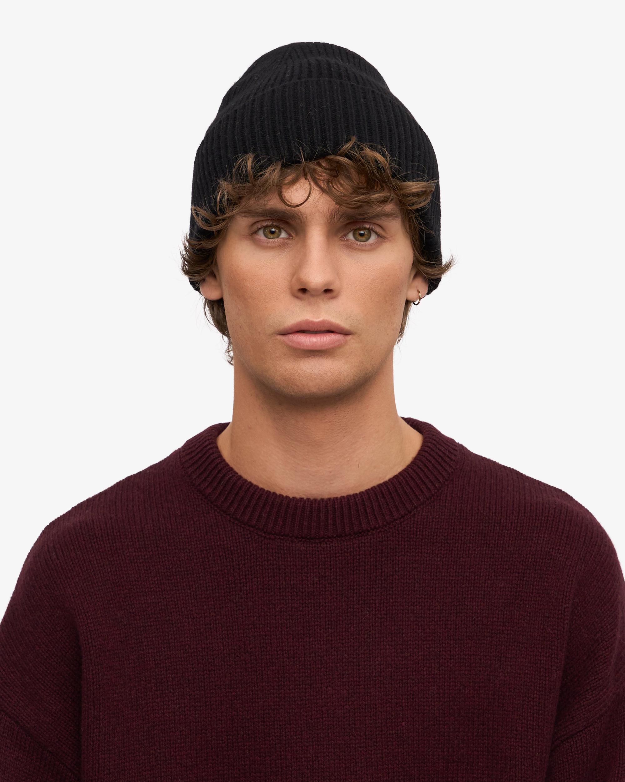 Merino Wool Beanie - Deep Black Product Image