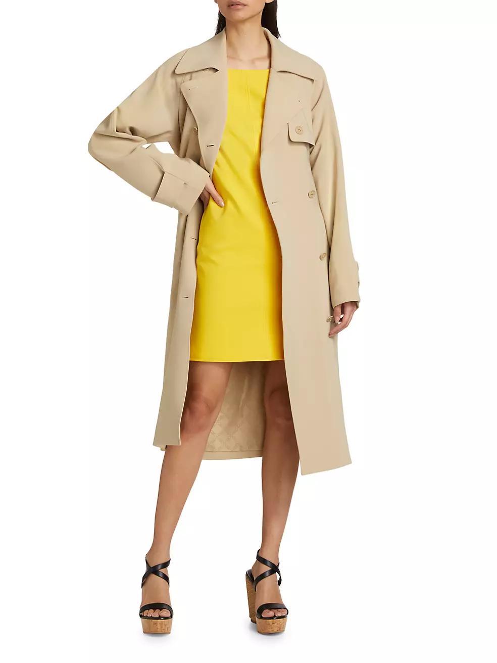 Double-Breasted Belted Trench Coat Product Image