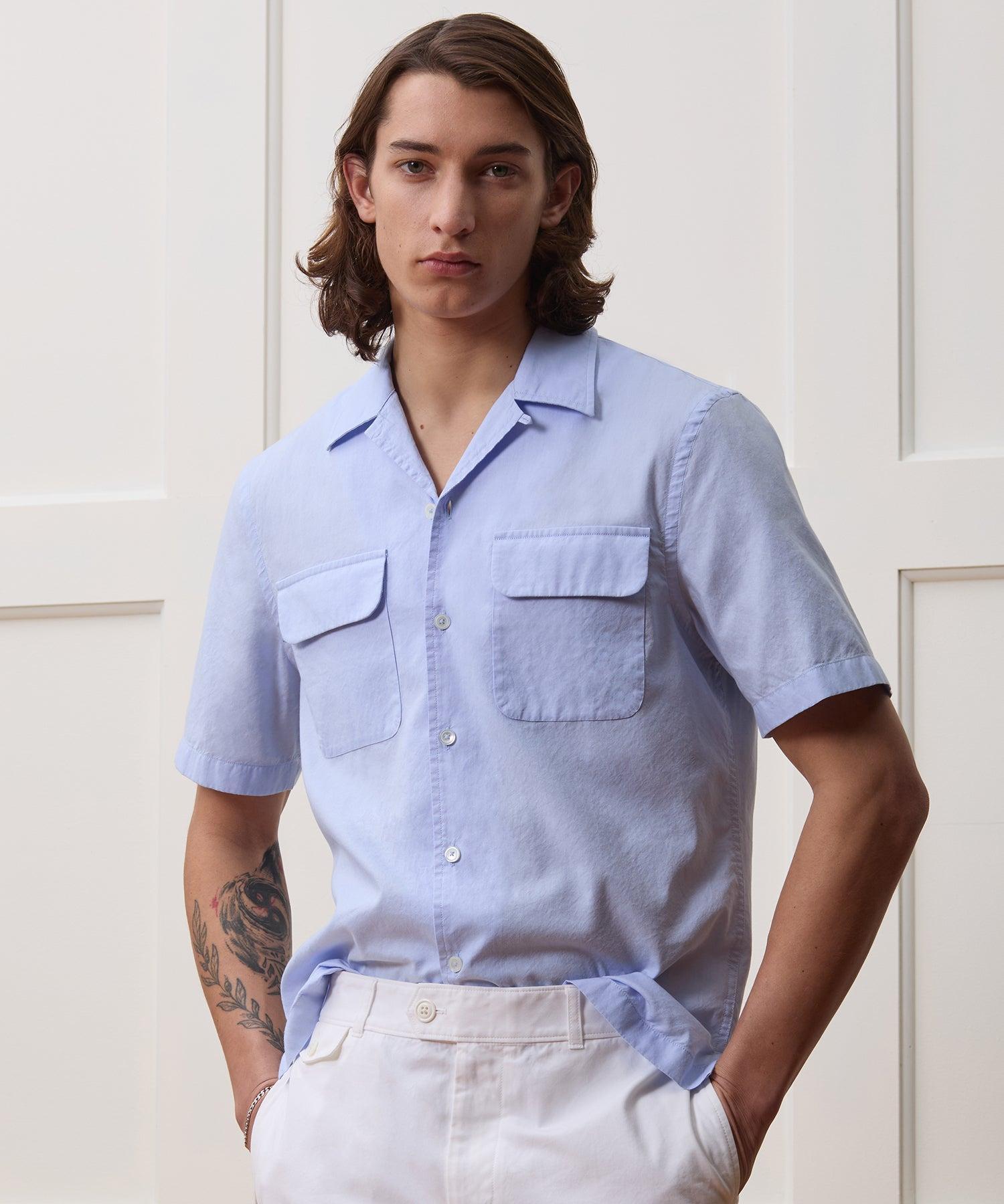 Cotton Oxford Camp Collar Shirt Product Image