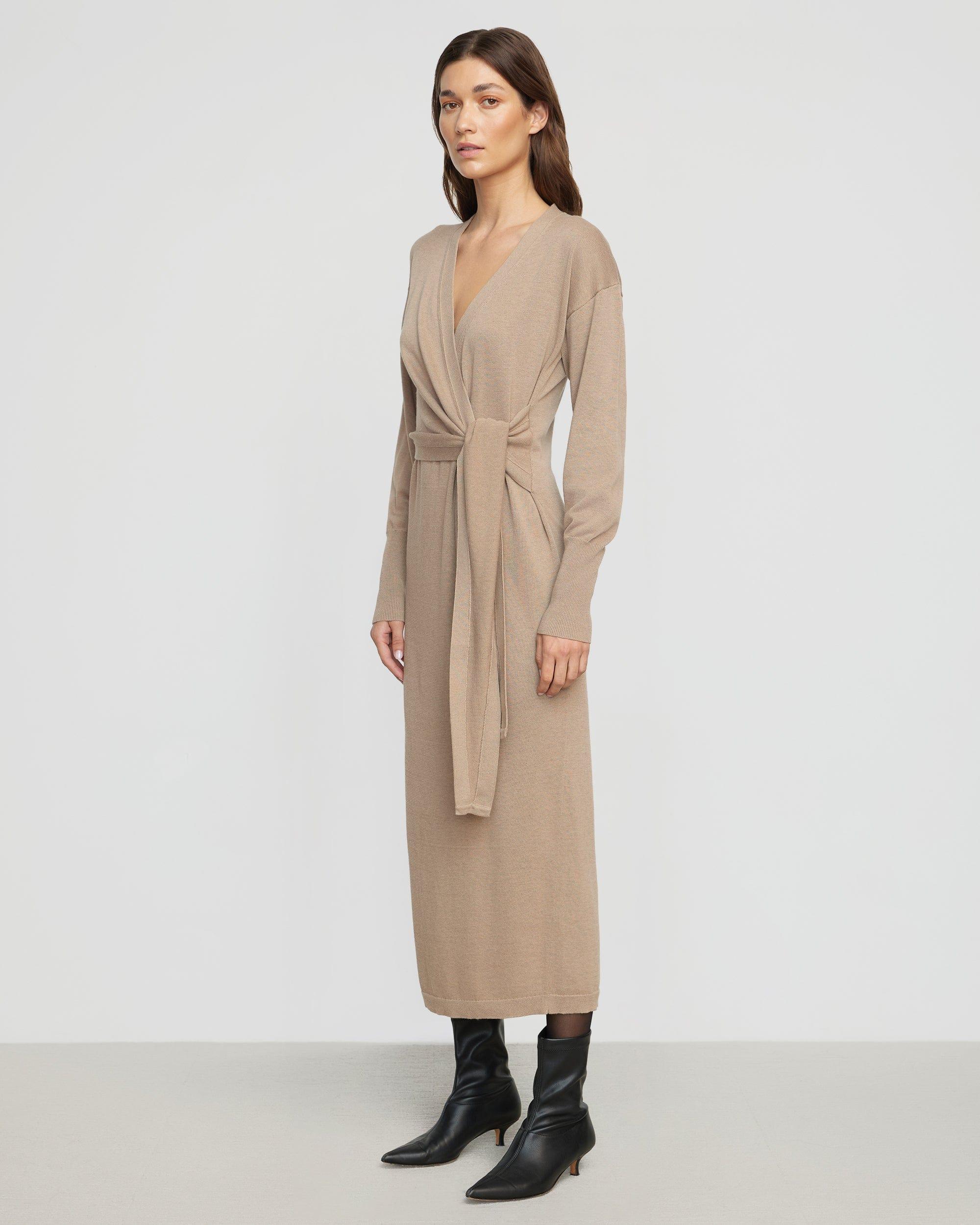 Linden Front-Wrap Sweater Dress Product Image