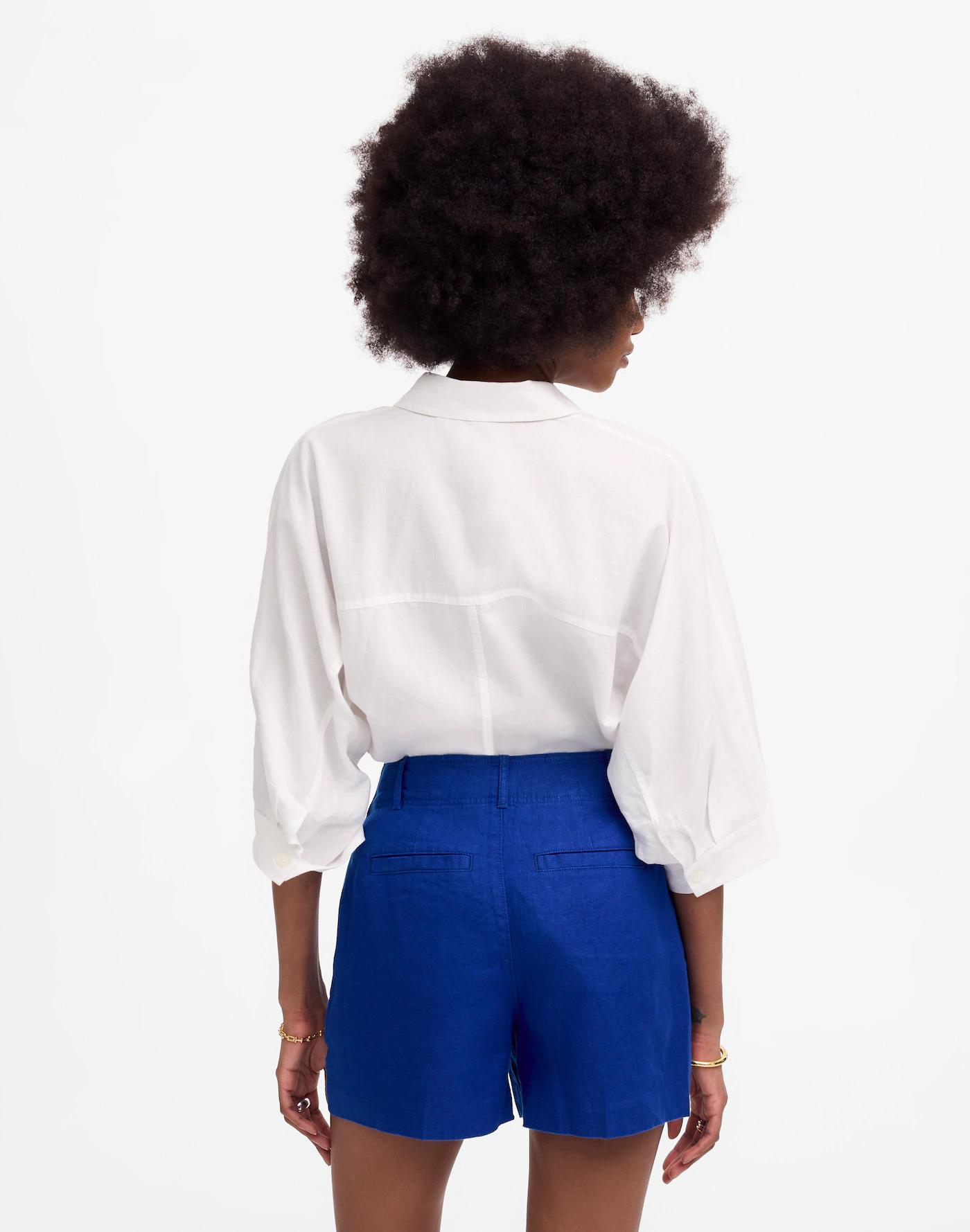 Pintucked Shorts in 100% Linen Product Image