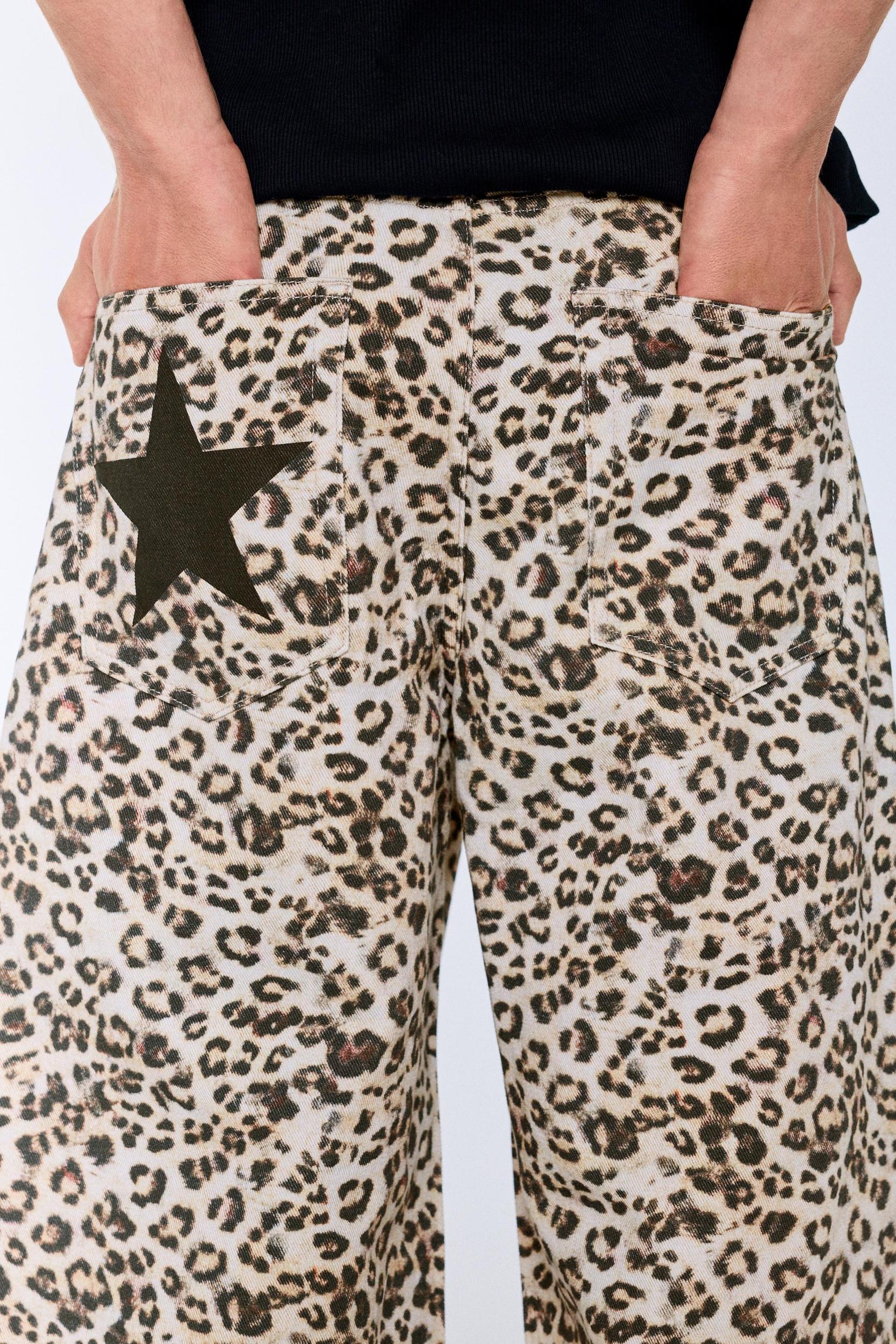 STWD leopard print baggy jeans Product Image