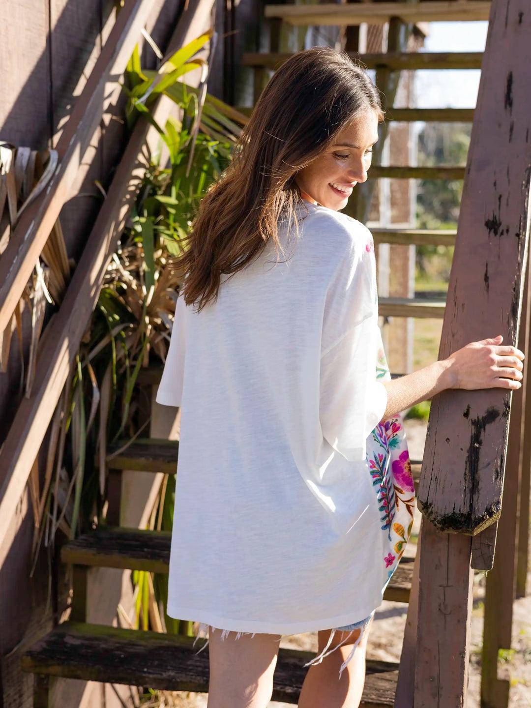 One Size Cotton Easy Tee - Twilight Folk Garden Product Image