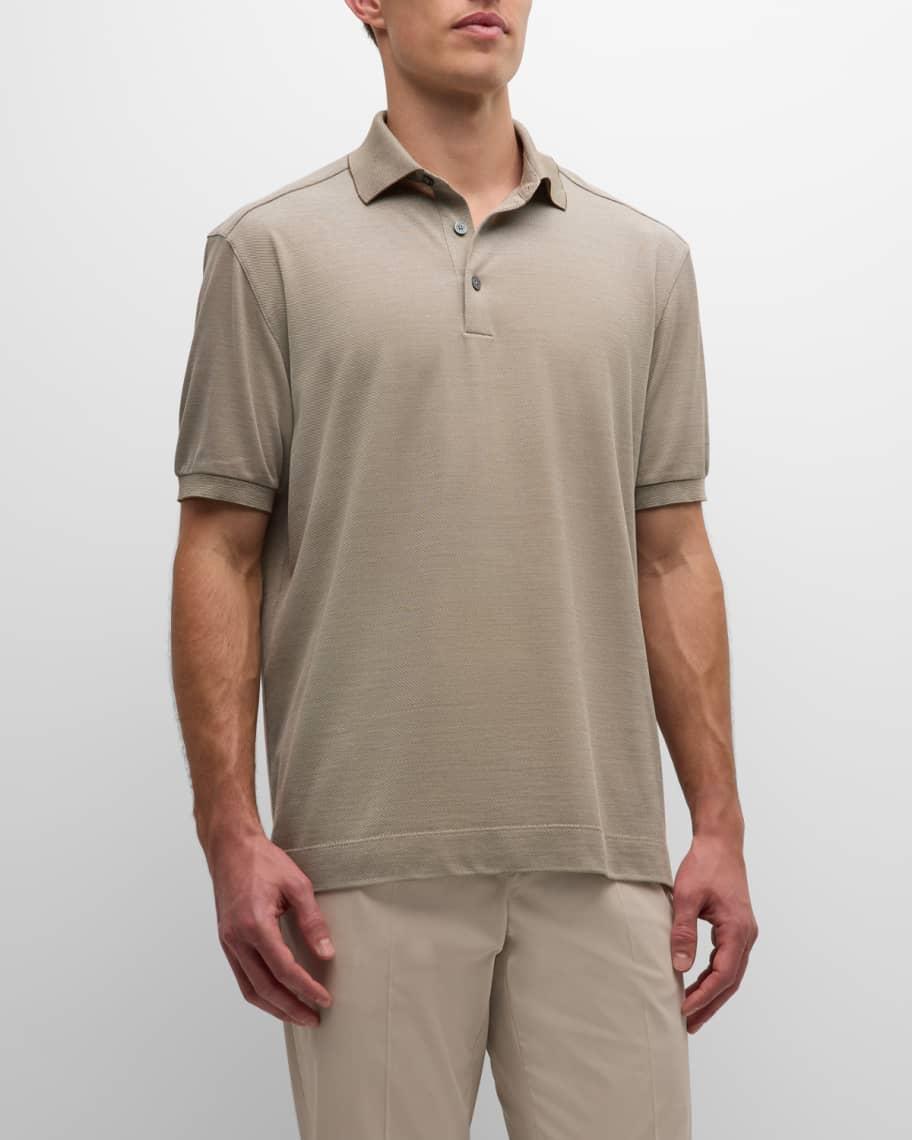 Mens Cotton and Silk Polo Shirt Product Image