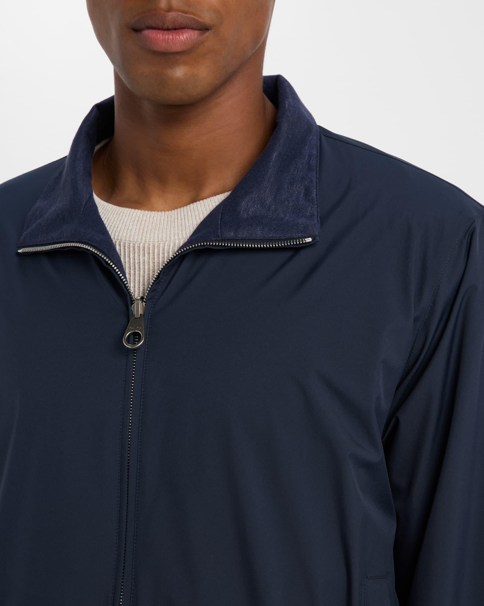 Men's Wind Jersey and Linen Bomber Jacket Product Image