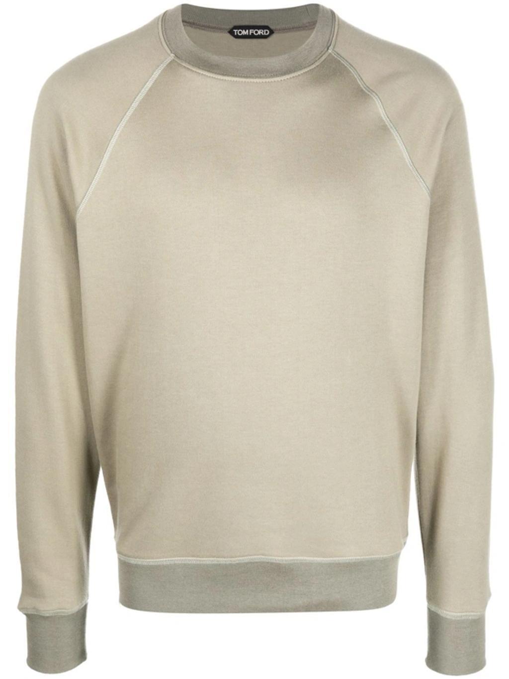 TOM FORD Garment-dyed Cotton-jersey Sweatshirt In Green Product Image