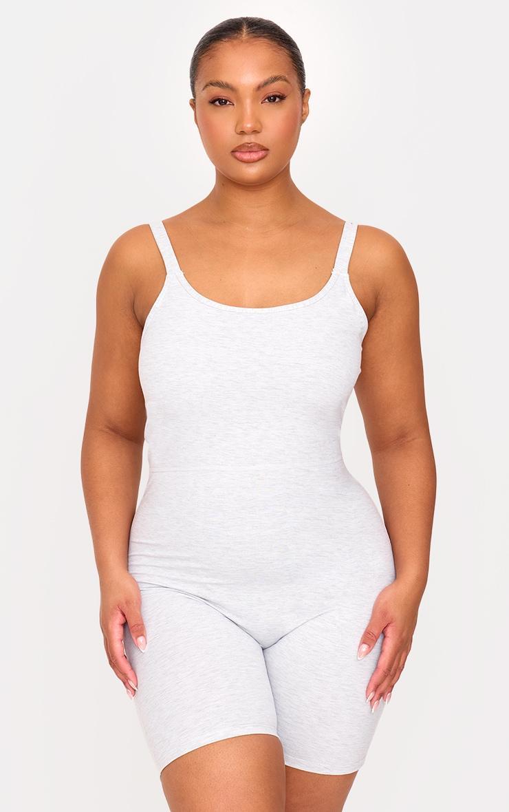 Ash Grey Sculpt Low Back Strappy Unitard Product Image