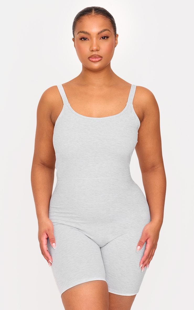 Ash Grey Sculpt Low Back Strappy Unitard Product Image