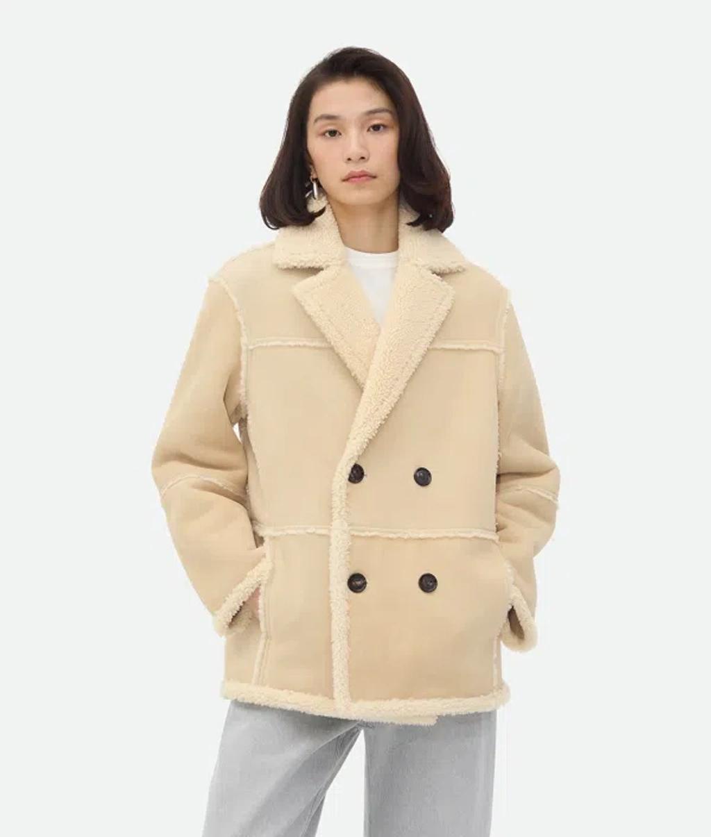 BOTTEGA VENETA Merino Shearling Blouson In Beige Product Image