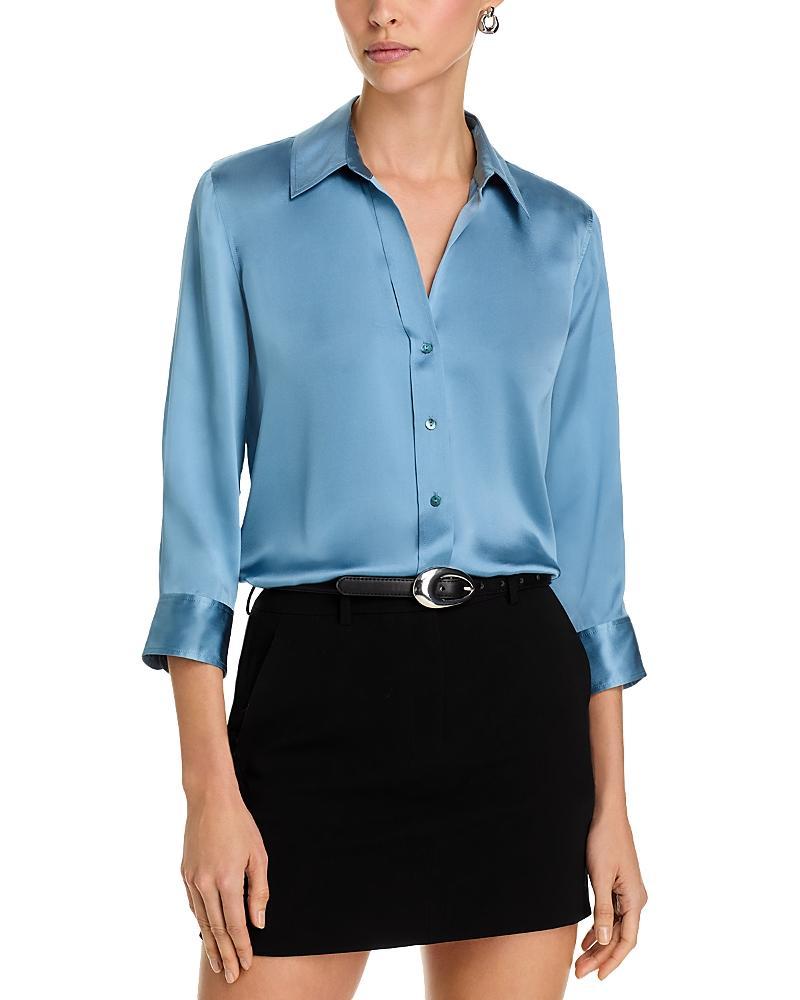 Womens Dani Three-Quarter Sleeve Silk Shirt Product Image