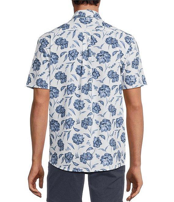 Rowm Performance Rec + Relax Short Sleeve Sketch Floral Print Textured Shirt Product Image