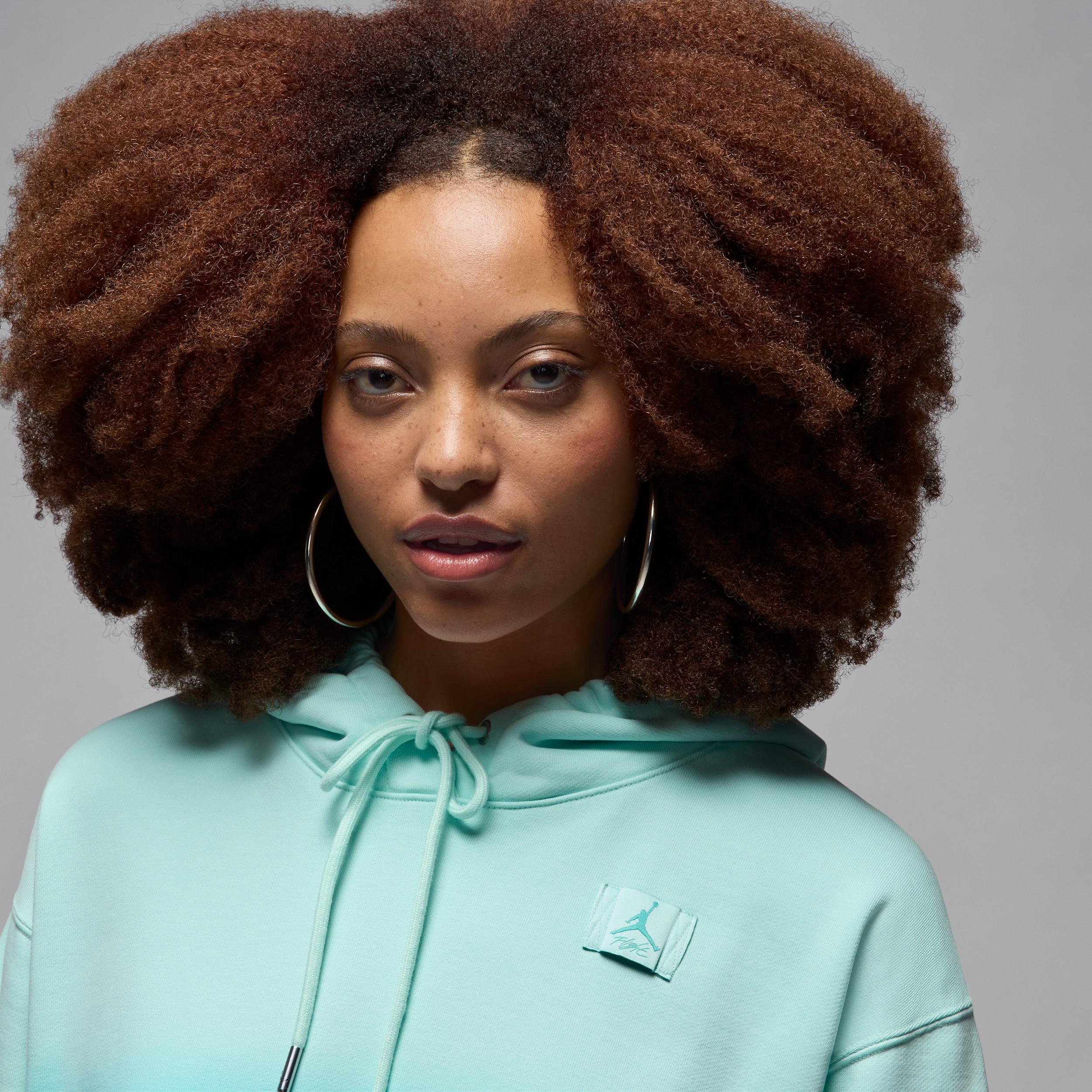 Womens Jordan Flight Fleece Satin-Lined Pullover Hoodie | HJ0036-357 Product Image