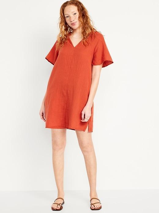 Crinkle Gauze Mini Swing Dress Product Image