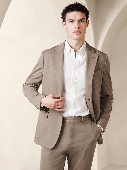 Tailored-Fit Knit Suit Jacket Product Image