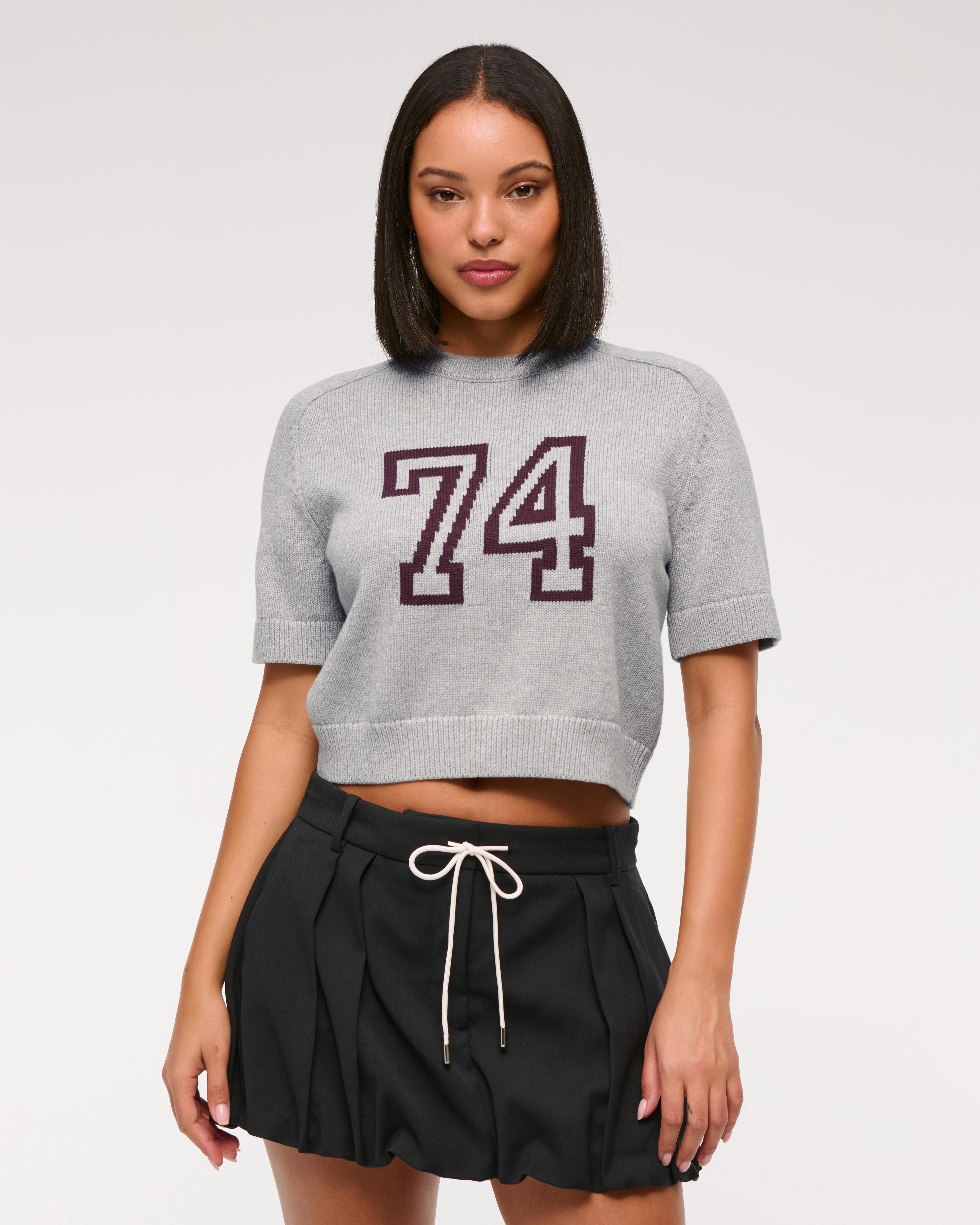 The A&F Madeline Varsity Crew Sweater Tee Product Image