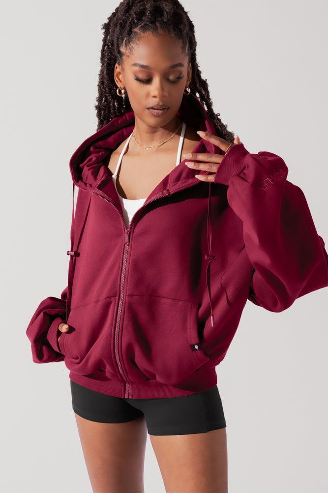 POPFLEX® Zip Cloud Hoodie - Crimson Product Image