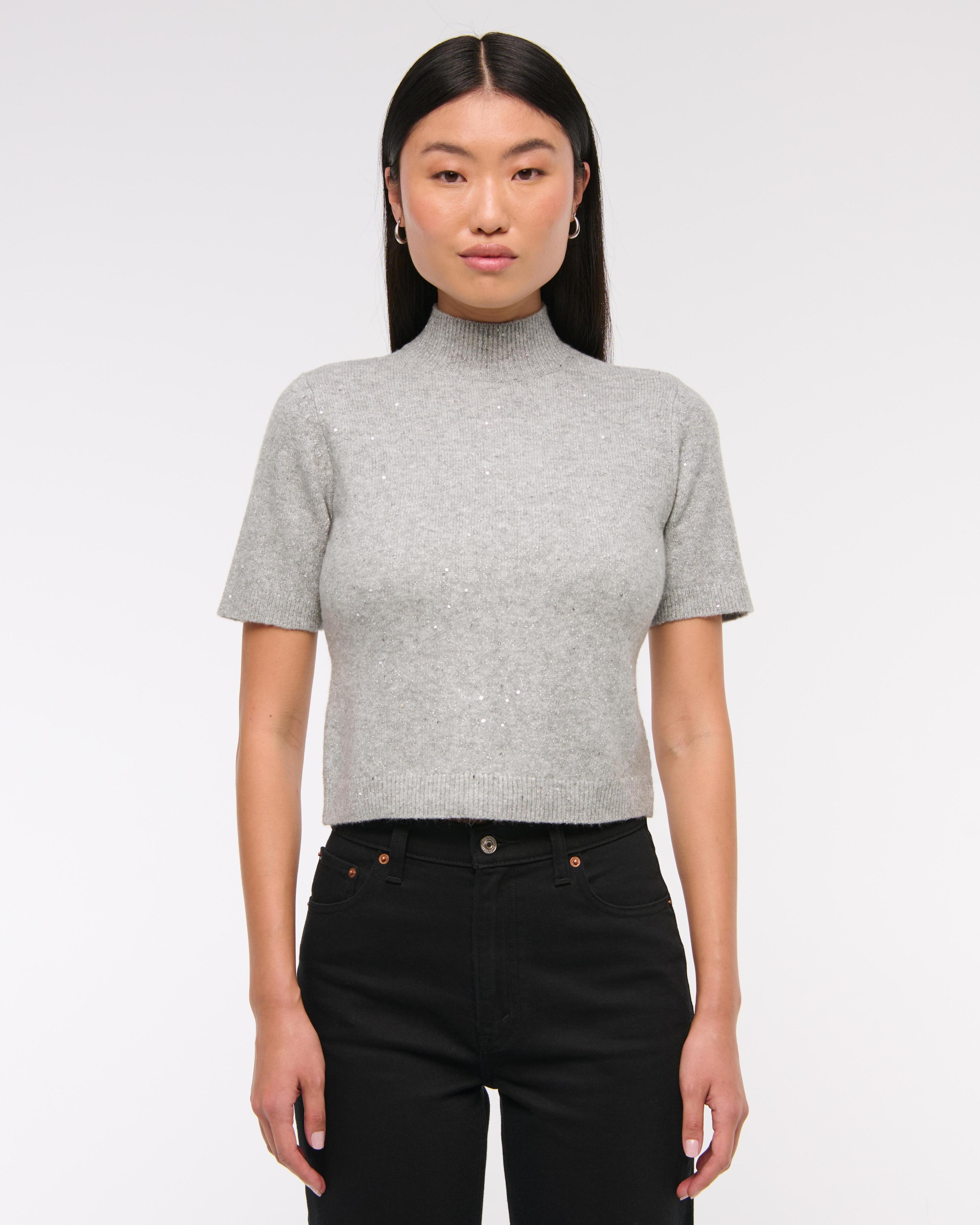 Lurex Mockneck Sweater Tee Product Image