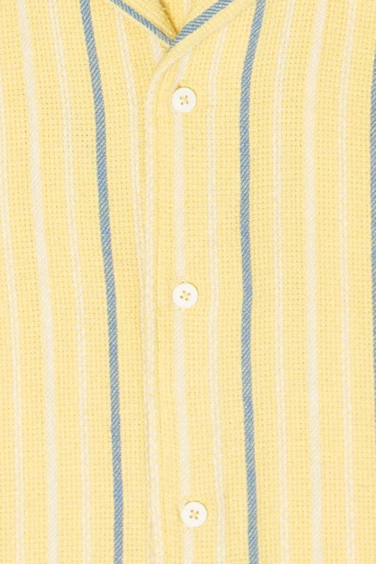 Yellow Striped Woven Button-Up Shirt Product Image