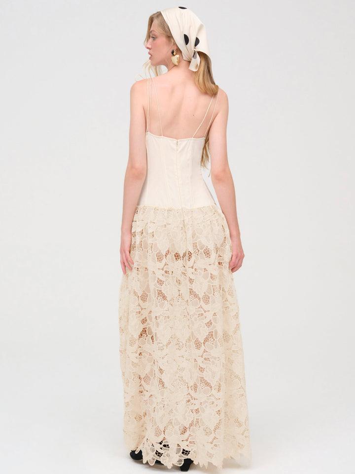 Coco Lace Maxi Dress — Cream Product Image