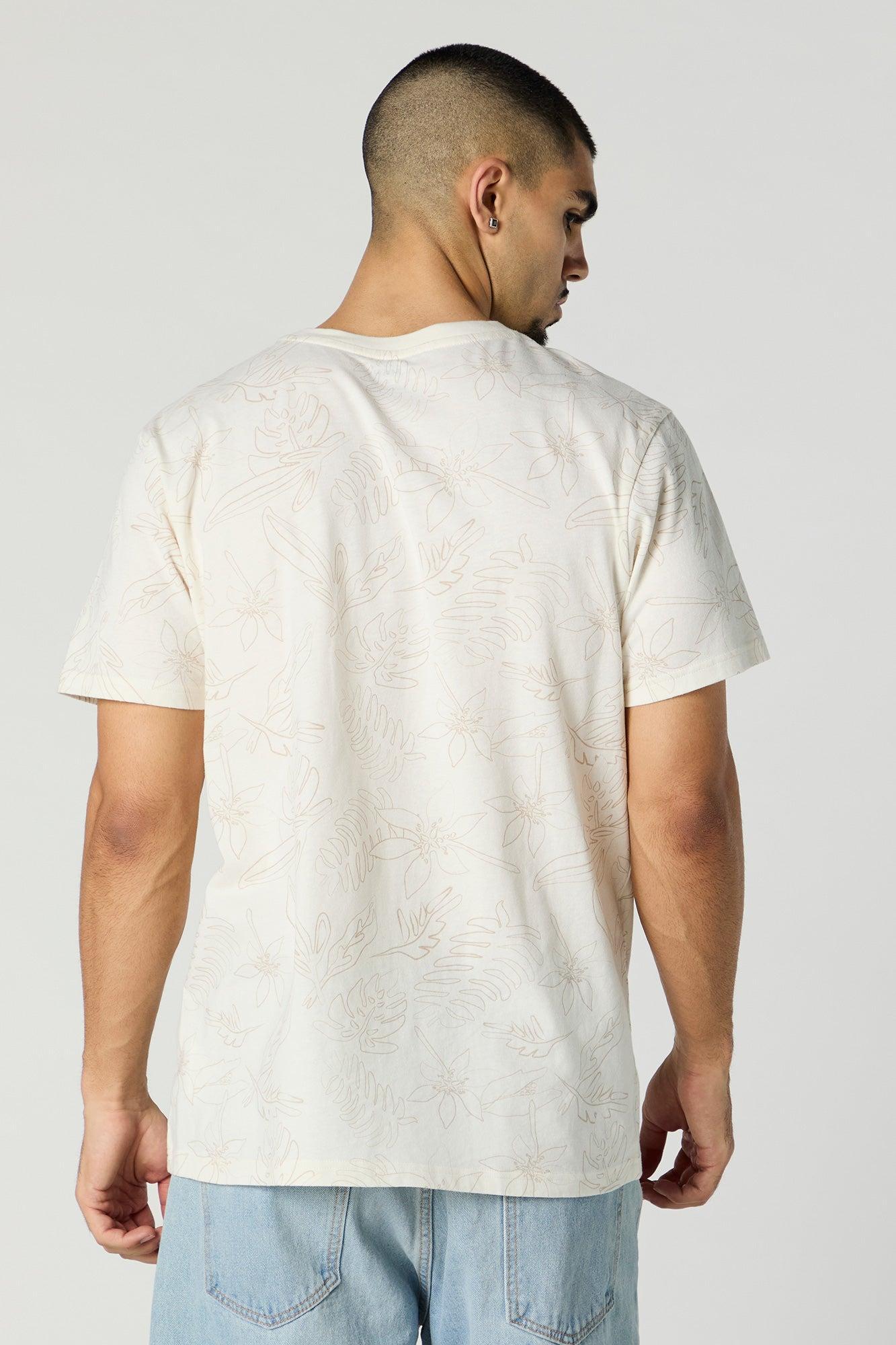 Leaf Print T-Shirt Male Product Image