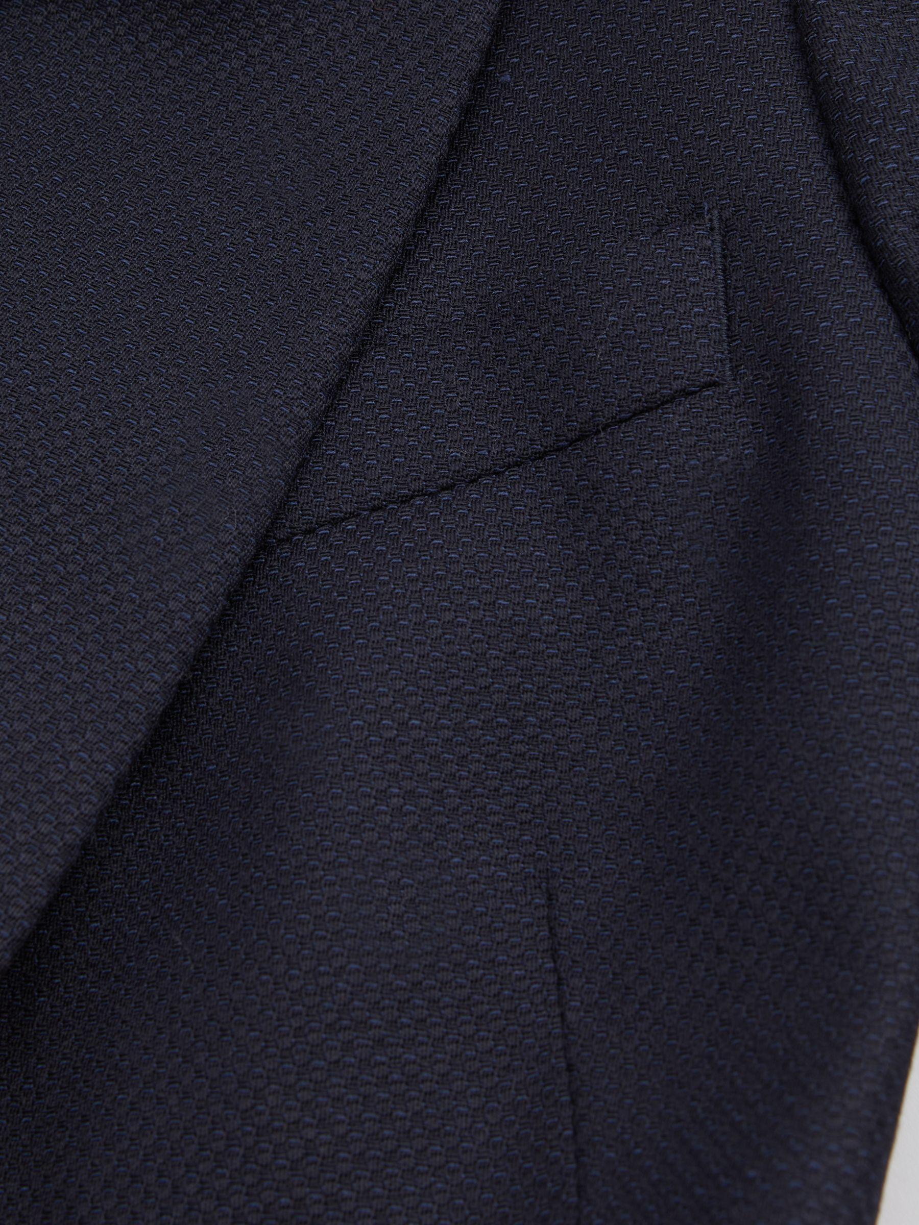 Textured Double Breasted Suit Blazer in Navy Product Image