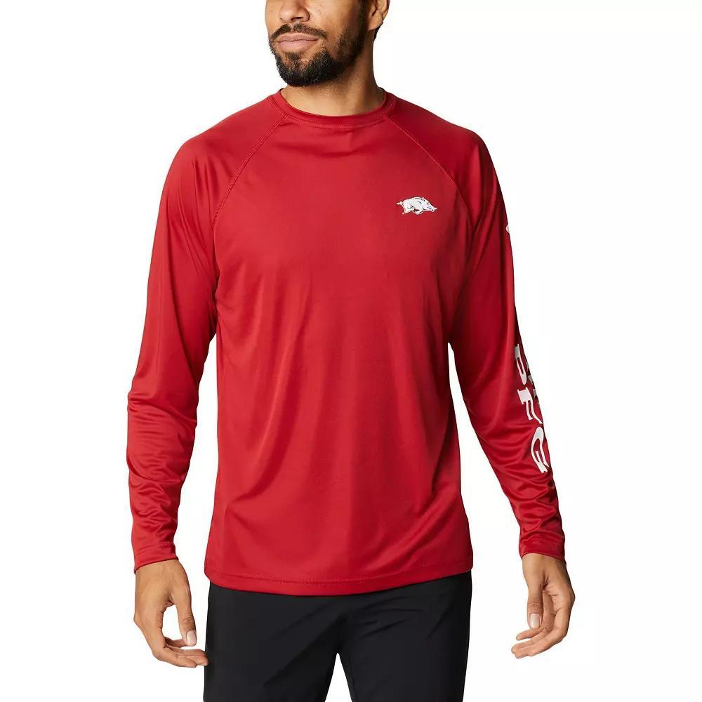 Men's Columbia Cardinal Arkansas Razorbacks Terminal Tackle Omni-Shade Raglan Long Sleeve T-Shirt,  Product Image