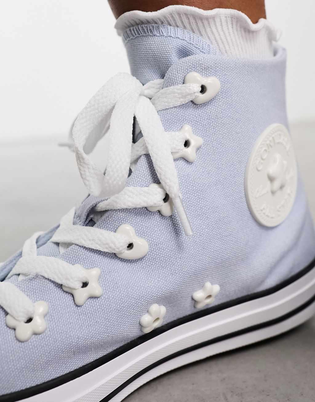 Converse Chuck Taylor All Star sneakers with star gems in light blue Product Image