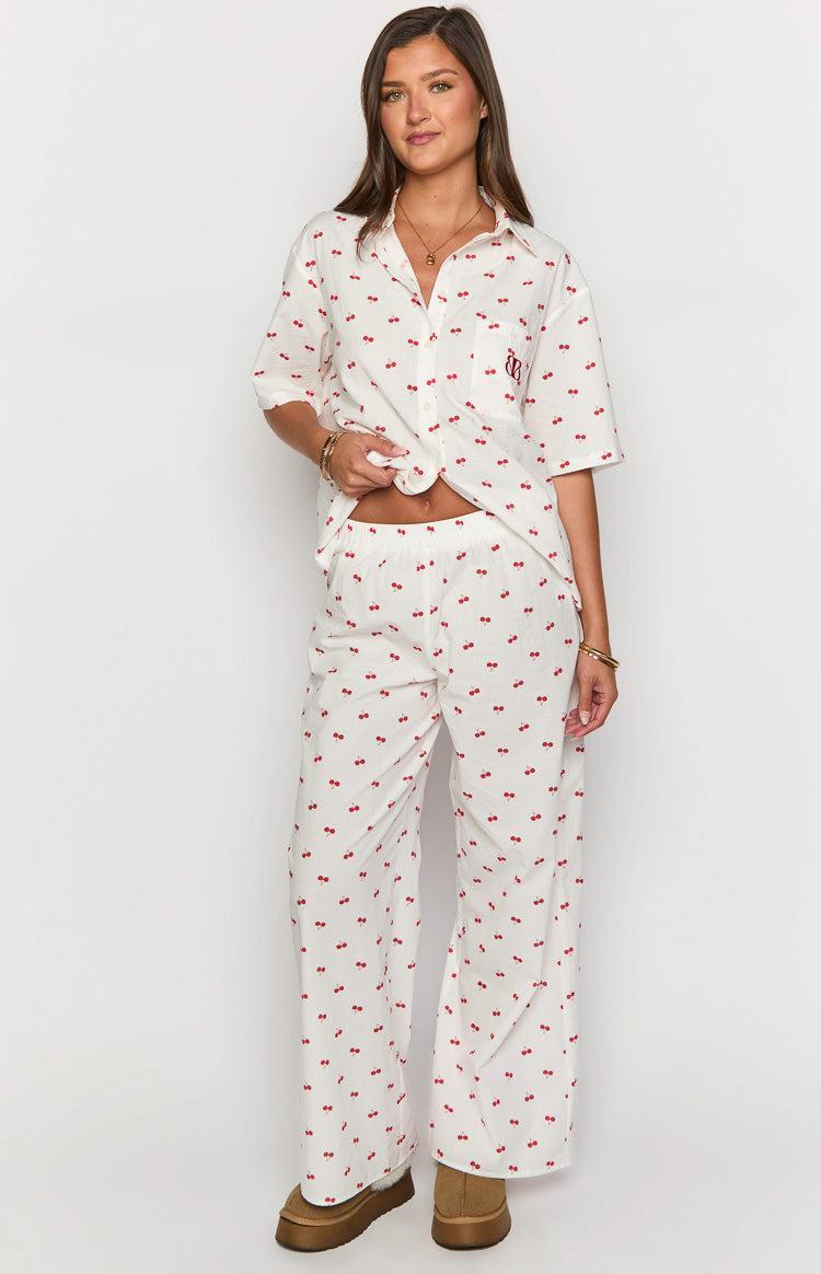 Alexea Cherry Print Pajama Pants Product Image