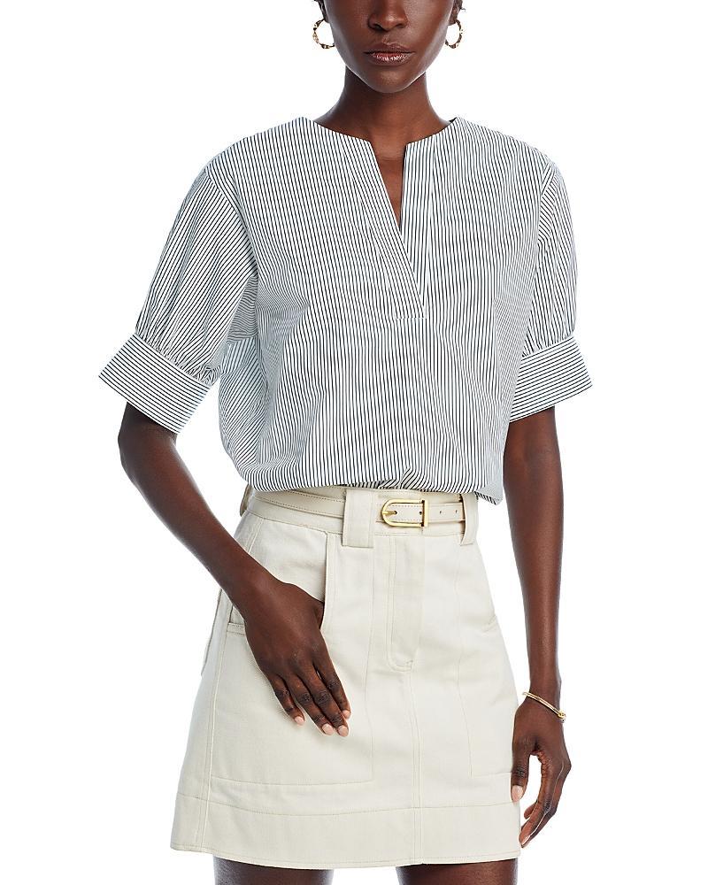 Striped V-Neck Popover Top Product Image