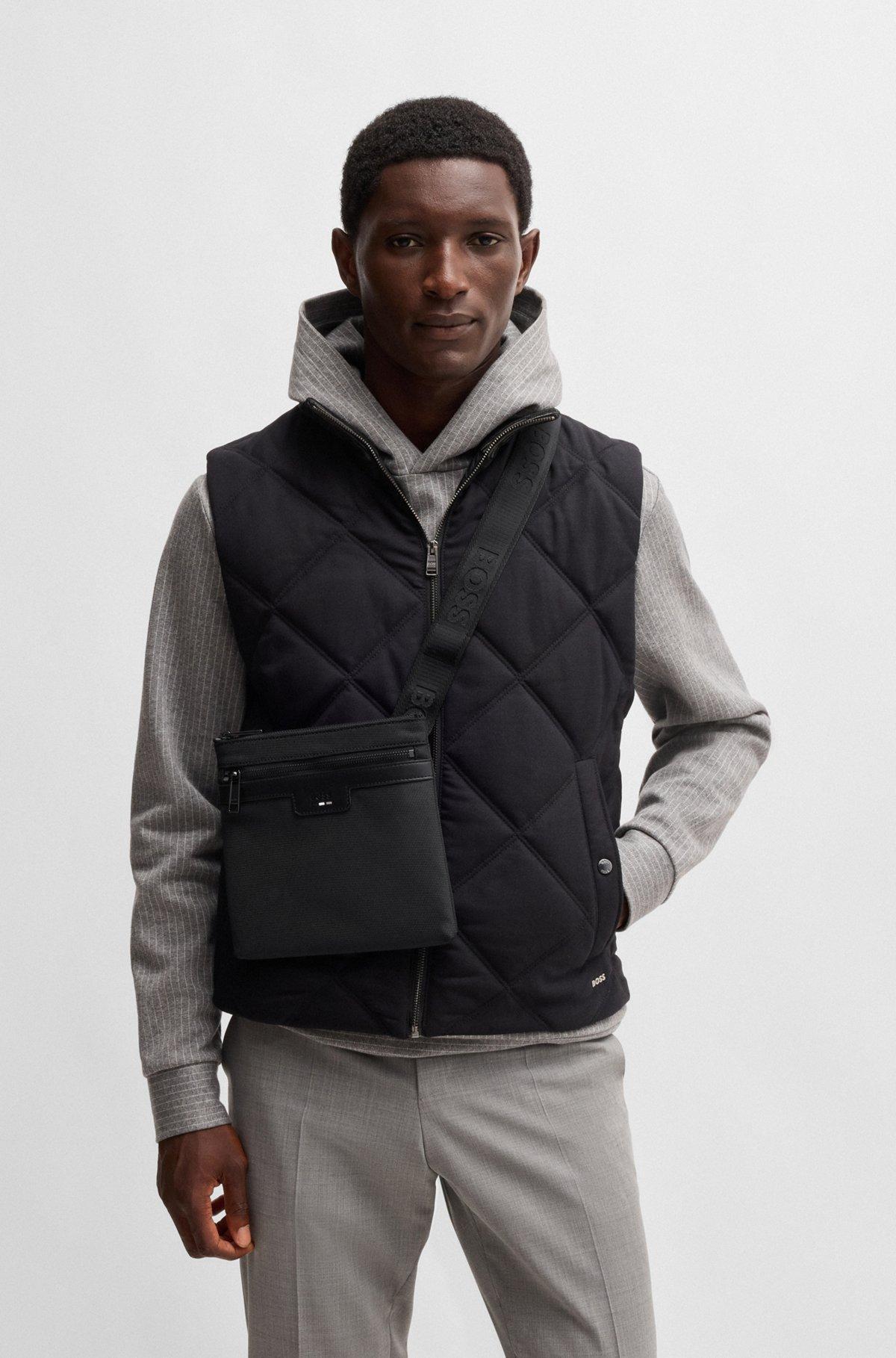 BOSS - Structured envelope bag with signature trims - Black Product Image