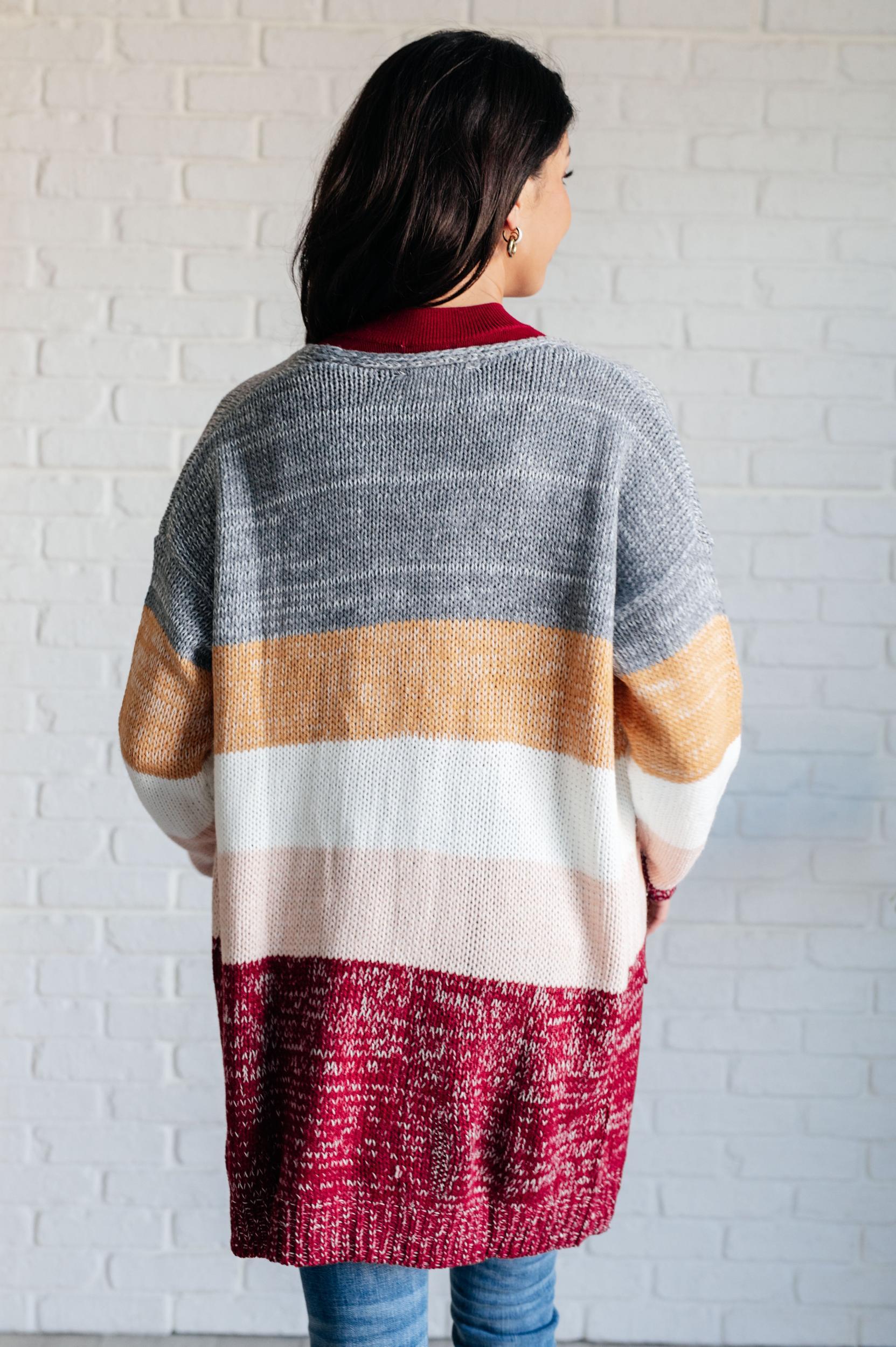 Bring the Warmth Color Block Cardigan Product Image