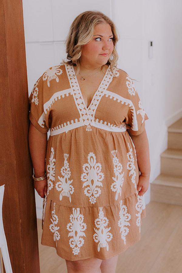 Resort Chic Mini Dress in Camel Curves Product Image