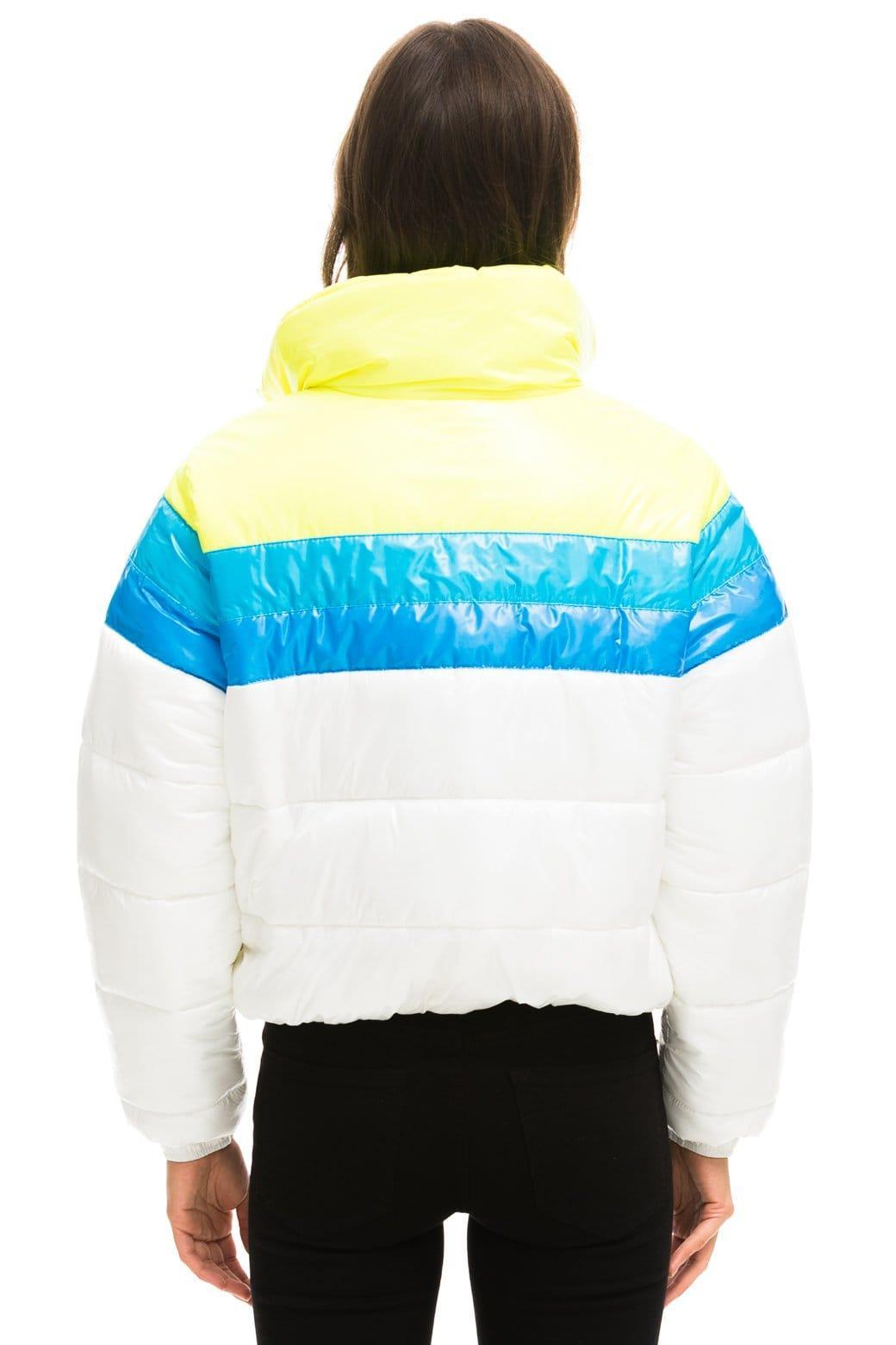 COLOR BLOCK LUXE APRES PUFFER JACKET - GLOSSY WHITE Female Product Image