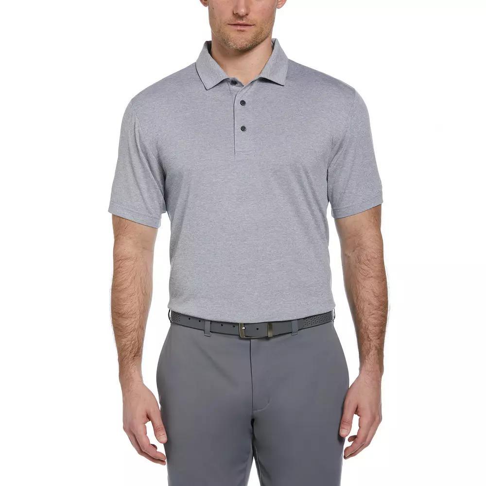 Men's Grand Slam Regular Fit Self Collar Heather Golf Polo, Size: Small, Black Grey Product Image